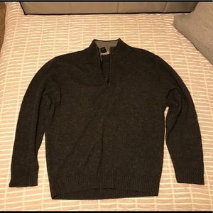 Jos. A Bank Classic Coll. Grey 1/4 Zip Sweater L